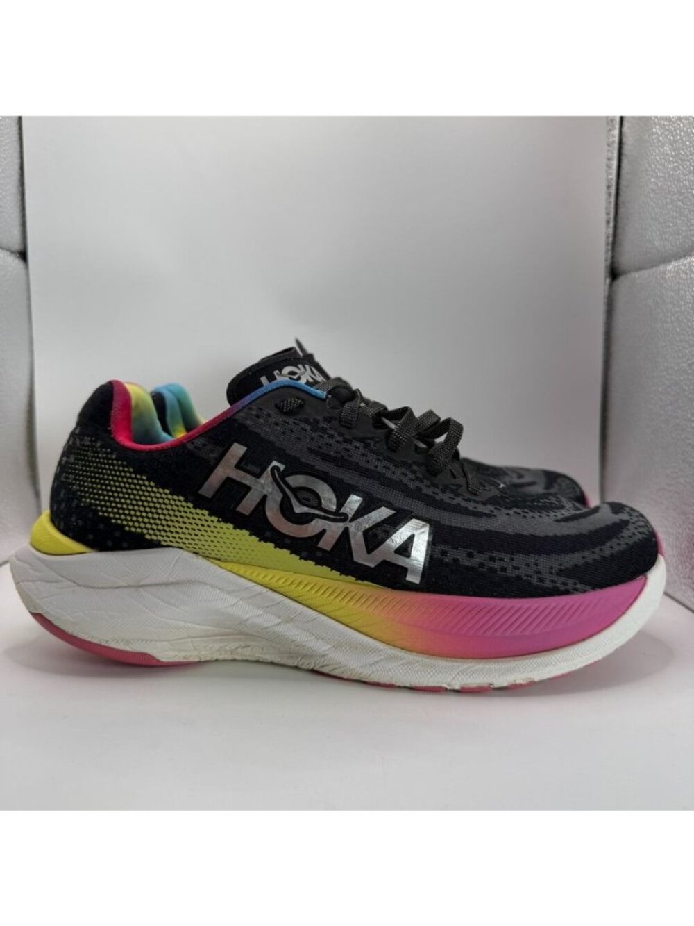 Hoka One One Mach X Running Shoes Womens Size 9 B Rainbow Gradient Black